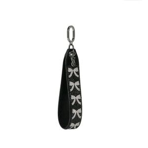 Victoria’s Secret PINK Rhinestone black and silver bow keychain wristlet